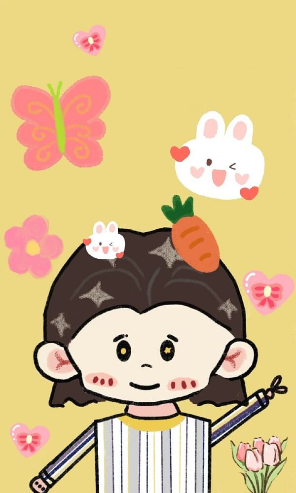 Hình nền cà rốt chibi dễ thương